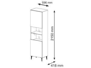 Miniaturka 10 - Witryna Navia z frezowanymi frontami 60x217 cm