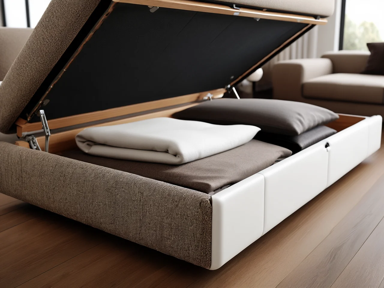 Komfortowa sofa dwuosobowa z wygodną funkcją spania codziennego idealna do małego mieszkania.