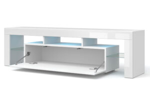 Miniaturka 4 - Szafka RTV Billy 160 cm biały mat / biały połysk