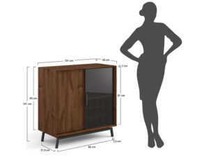 Miniaturka 1 - Dębowa komoda przeszklona Oak Elegance TABACCO