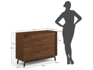 Miniaturka 1 - Komoda dębowa 120 cm Oak Elegance Tabacco