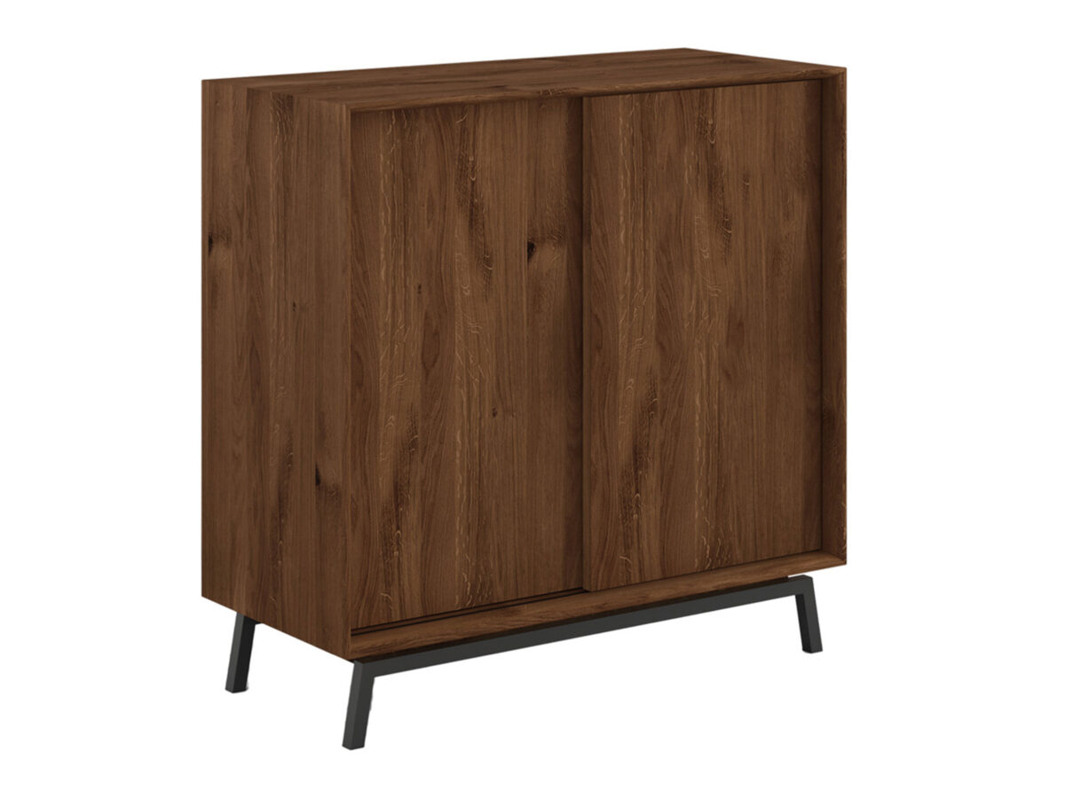 Drewniana komoda dębowa z barkiem Oak Elegance TABACCO