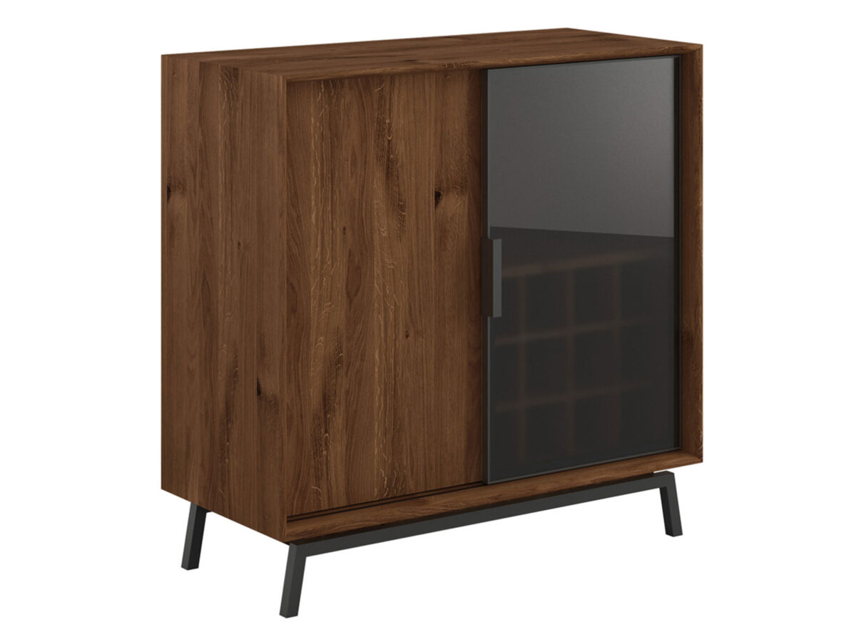 Dębowa komoda przeszklona Oak Elegance TABACCO