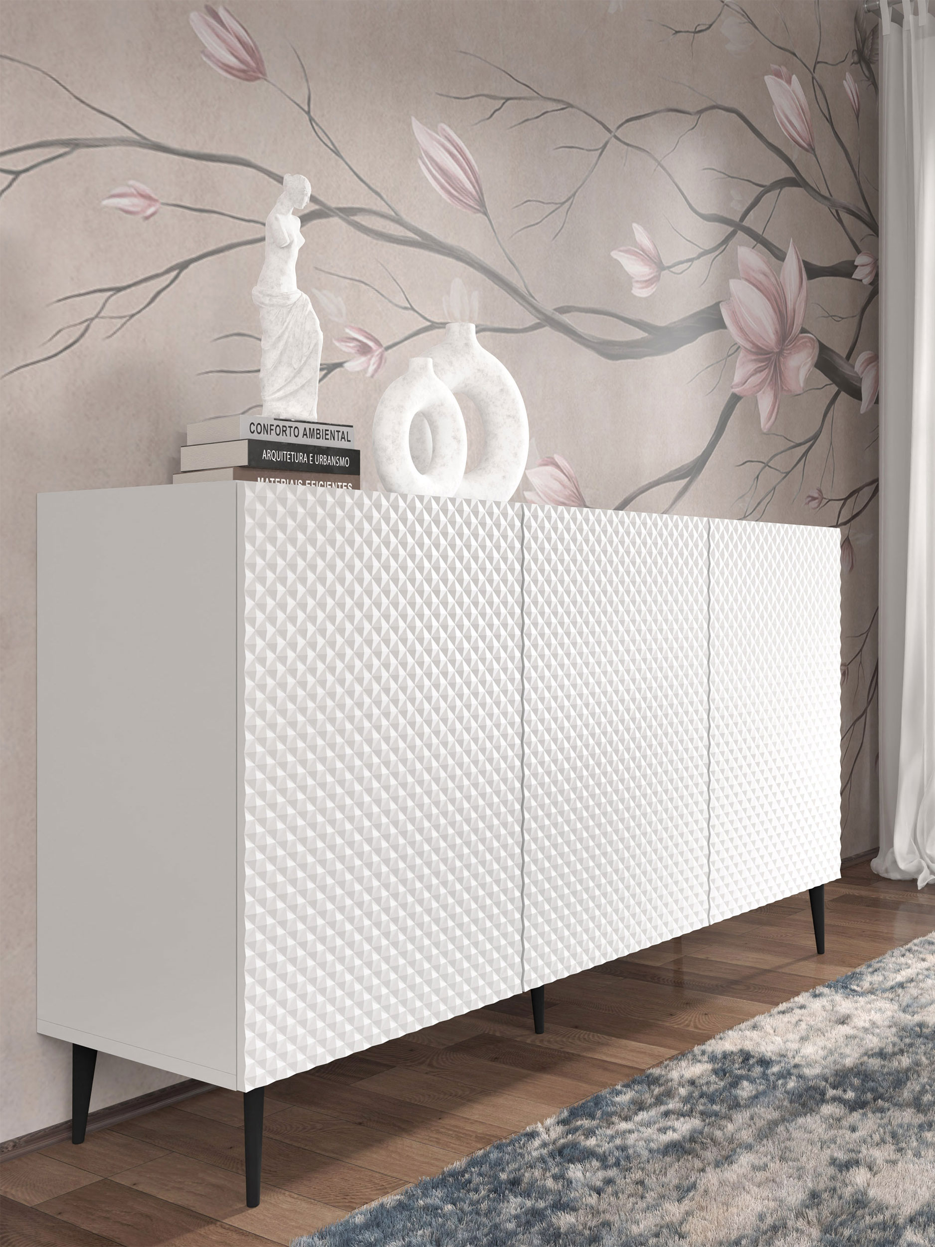 Komoda Navia 3D z frezowanymi frontami 150 cm