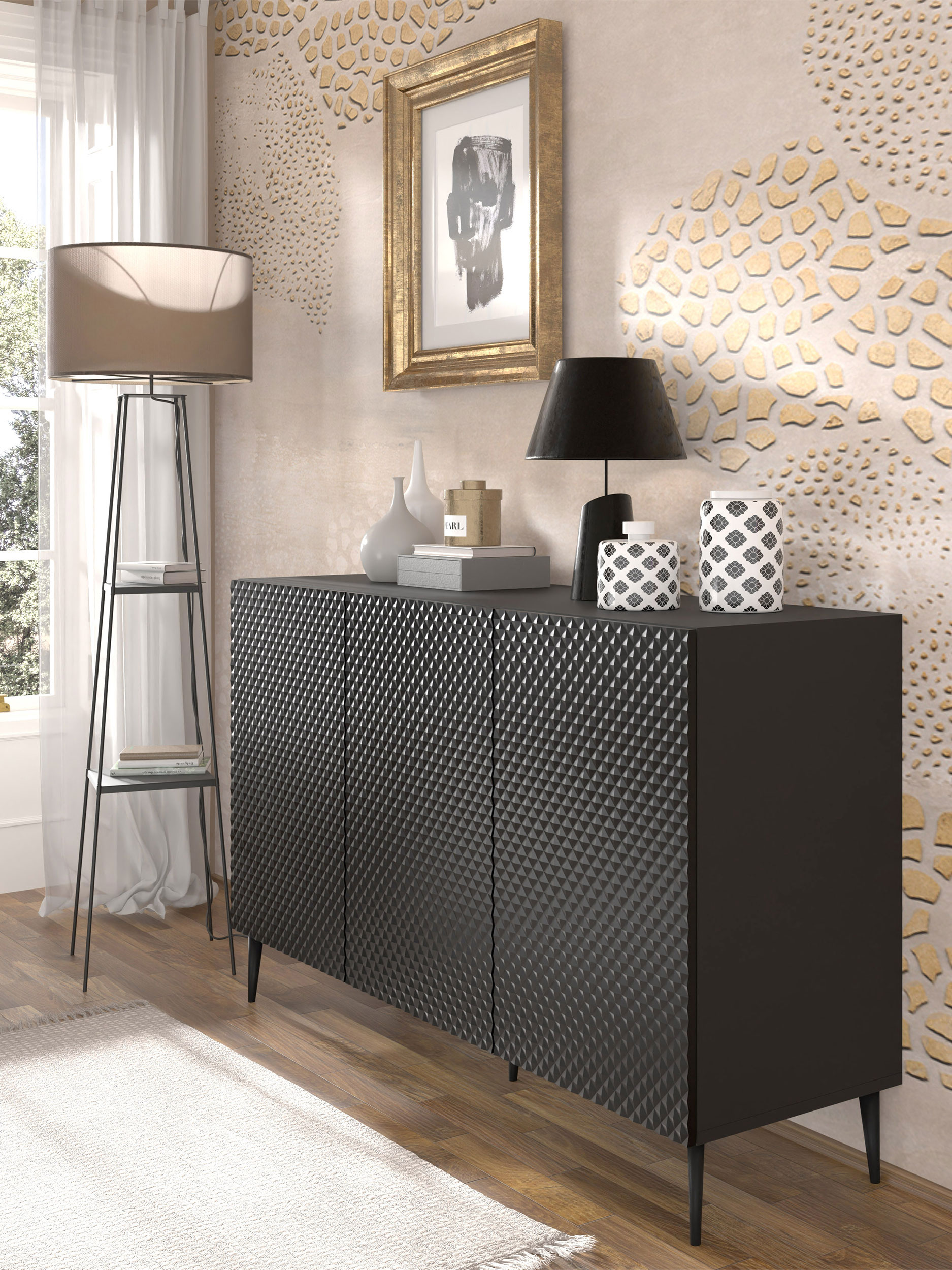 Komoda Navia 3D z frezowanymi frontami 150 cm