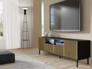 Miniaturka 5 - Szafka RTV Navia 2D2S z frezowanymi frontami 200 cm