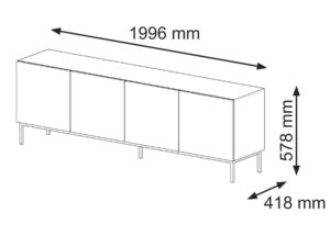 Miniaturka 8 - Szafka RTV Navia 4D z frezowanymi frontami 200 cm
