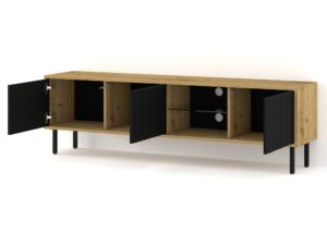 Miniaturka 18 - Szafka RTV Holi wisząca/stojąca z frezowanymi frontami 156 cm