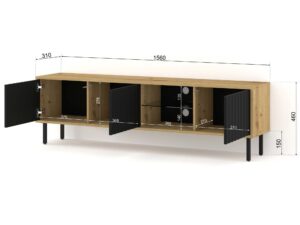 Miniaturka 17 - Szafka RTV Holi wisząca/stojąca z frezowanymi frontami 156 cm