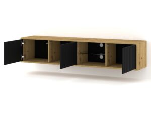 Miniaturka 16 - Szafka RTV Holi wisząca/stojąca z frezowanymi frontami 156 cm