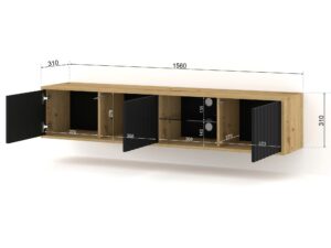 Miniaturka 15 - Szafka RTV Holi wisząca/stojąca z frezowanymi frontami 156 cm