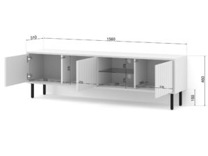 Miniaturka 7 - Szafka RTV Holi wisząca/stojąca z frezowanymi frontami 156 cm
