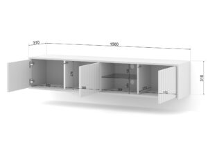 Miniaturka 11 - Szafka RTV Holi wisząca/stojąca z frezowanymi frontami 156 cm
