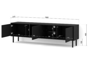 Miniaturka 5 - Szafka RTV Holi wisząca/stojąca z frezowanymi frontami 156 cm