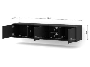 Miniaturka 3 - Szafka RTV Holi wisząca/stojąca z frezowanymi frontami 156 cm
