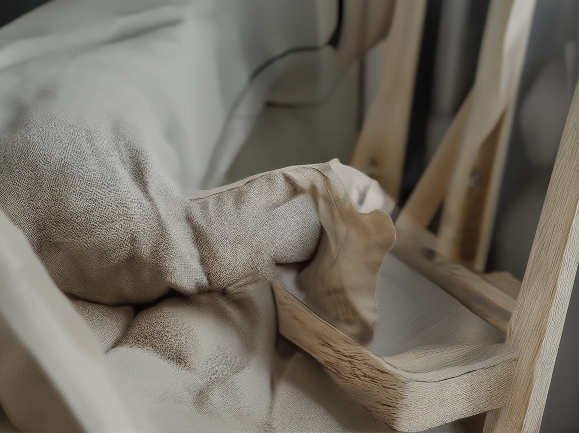 Łóżko drewniane sosnowe w naturalnym stylu skandynawskim