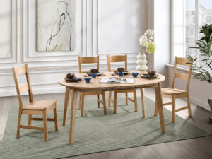 Miniaturka 4 - Okrągły Stół Rozkładany Dębowy 115 cm TERI 2318