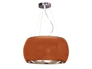Miniaturka 3 - Złota lampa wisząca Iselano z bursztynowym kloszem szklanym i trzema linkami