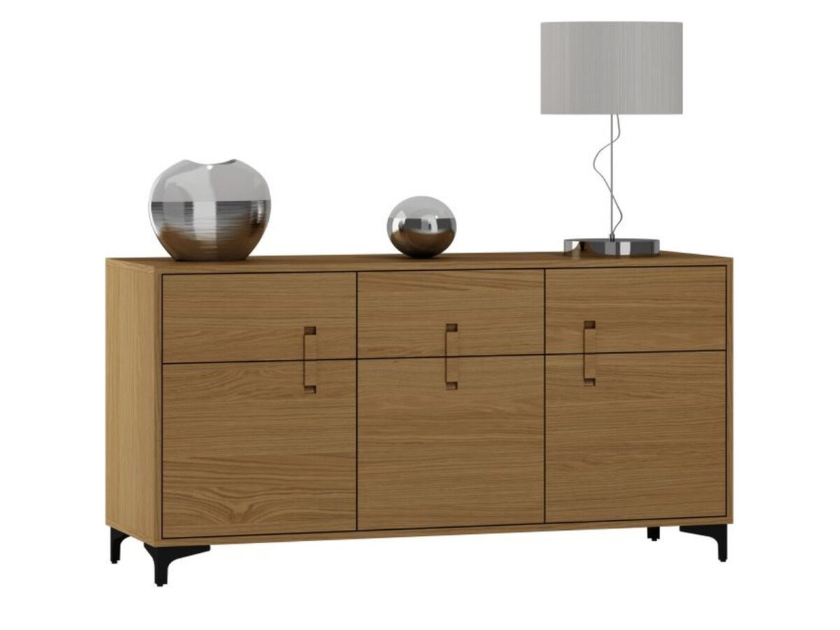 Komoda trzydrzwiowa z 3 szufladami Nivaro 150 cm