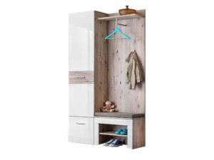 Miniaturka 3 - Garderoba z szafą Melvoro 110 cm biały dąb Wellington