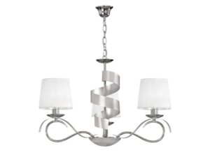 Miniaturka 2 - Żyrandol wiszący Moroma chrom z białymi abażurami i spiralą