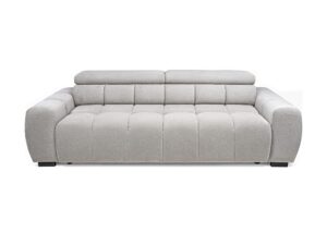 Miniaturka 1 - Sofa Virello od przodu w jasnej tkaninie o drobnej fakturze