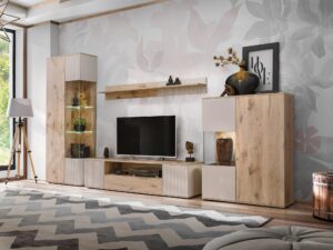 Miniaturka 5 - Meblościanka Cativaro w aranżacji salonu z LED