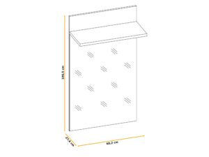 Miniaturka 5 - Wymiary panelu z lustrem Havoro II
