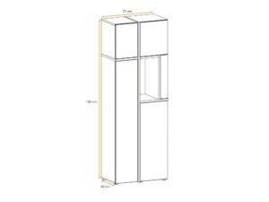 Miniaturka 5 - Wymiary zewnętrzne witryny Cresto 70 cm