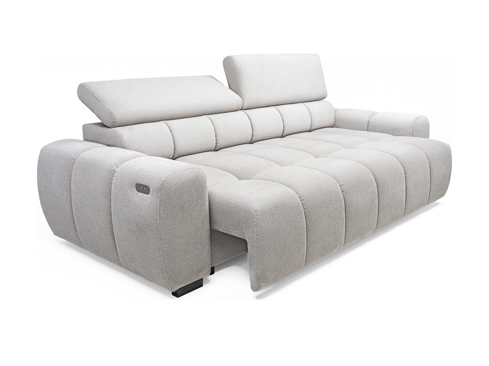 Sofa Virello z wysuniętym siedziskiem i uniesionymi zagłówkami