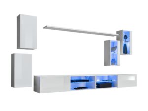 Miniaturka 2 - Meblościanka Kelmoro 280 cm biała z LED