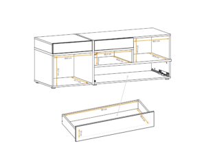 Miniaturka 3 - Wymiary wnętrza szafki RTV Cresto 150 cm
