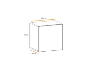 Miniaturka 3 - Szafka zamykana Elyvero 40 cm – dodatkowy rysunek wymiarowy