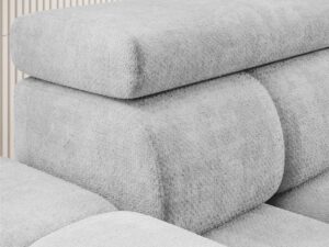 Miniaturka 6 - Sofa Virello zbliżenie zagłówka i podzielonego przeszyciami oparcia