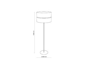 Miniaturka 1 - Lampa podłogowa Hilton czarno-złota 159 cm