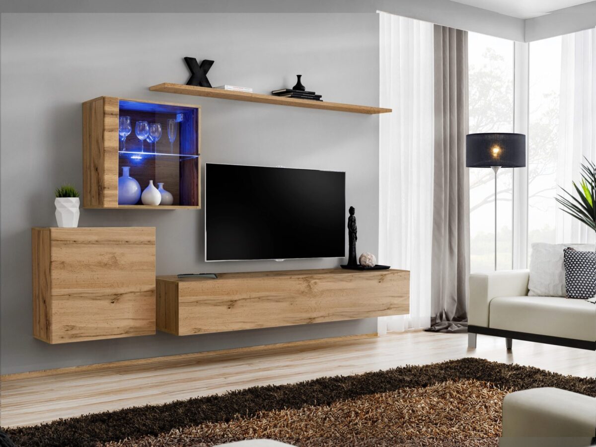 Meblościanka Kelmoro 260 cm z witryną i LED