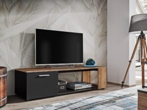 Miniaturka 1 - Szafka RTV Zavero 150 cm czarny Wotan w salonie
