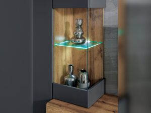 Miniaturka 7 - Detal półek i oświetlenia meblościanki Tervio