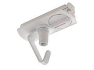 Miniaturka 1 - Biały adapter elektryczny z hakiem do szyny jednofazowej Adapter
