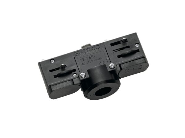 Czarny adapter Eutrac do lamp wiszących na szynę 3-fazową