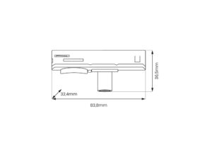 Miniaturka 10 - Rysunek wymiarowy adaptera do szyny jednofazowej 83,8 × 32,4 × 36,5 mm