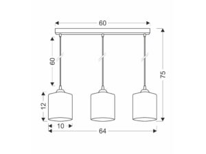 Miniaturka 1 - Lampa wisząca Amadio 3-punktowa 64 cm czarno-złota – zdjęcie 2