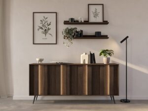 Miniaturka 5 - Komoda Bervano z LED w aranżacji jasnego salonu