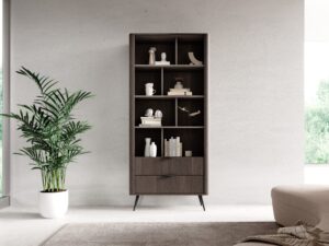 Miniaturka 4 - Aranżacja kolekcji Gardano – regał w dębie dunin i czarnych detalach w salonie