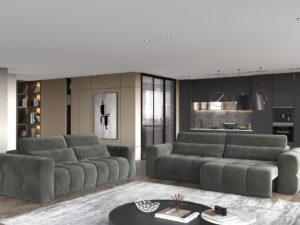 Miniaturka 2 - Sofa Lagvero z jednym wysuniętym siedziskiem w salonie