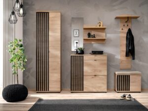 Miniaturka 4 - Garderoba z szafą i panelem Pedrivo 130 cm Hickory Jackson – zdjęcie 2