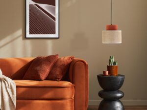 Miniaturka 4 - Aranżacja wnętrza z brązowo-jutową lampą wiszącą Duo