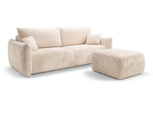 Miniaturka 4 - Sofa i pufa Sandrino w tkaninie Tilia 01 — aranżacja zestawu wypoczynkowego