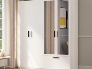 Miniaturka 4 - Szafa z lustrem, 5 drzwiami i 1 szufladą Litano 225 cm – zdjęcie 5