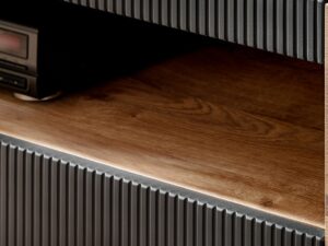 Miniaturka 2 - Meblościanka RTV z witrynami LED Arvanto 320 cm dąb Ribbeck czarna – zdjęcie 3